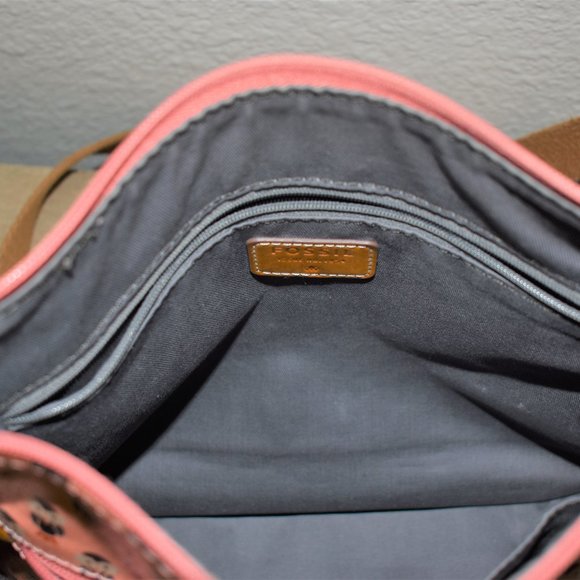 Fossil Coated Canvas Owl Print Crossbody Shoulder Bag Purse - Picture 10 of 10